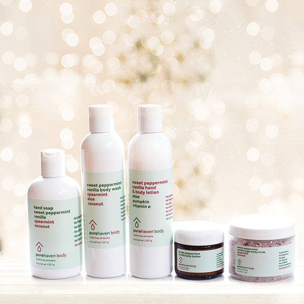 5-piece sweet peppermint vanilla set