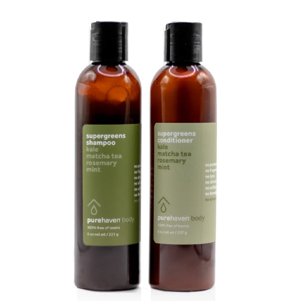 supergreens shampoo + conditioner set