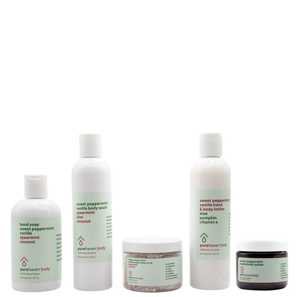 5-piece sweet peppermint vanilla set