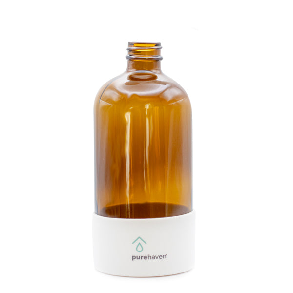 refillable 16 oz amber glass bottle