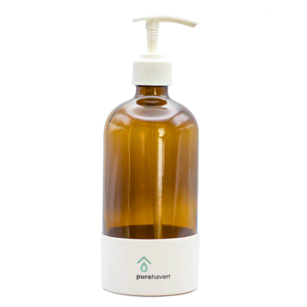 refillable 16 oz amber glass bottle